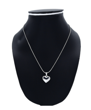 925 sterling silver pendant necklace on the black neck stand in the white background