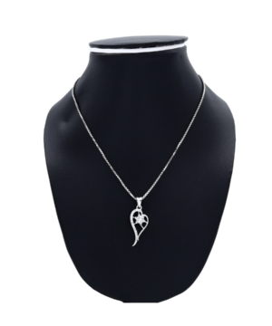 925 sterling silver pendant necklace on the black neck stand in the white background