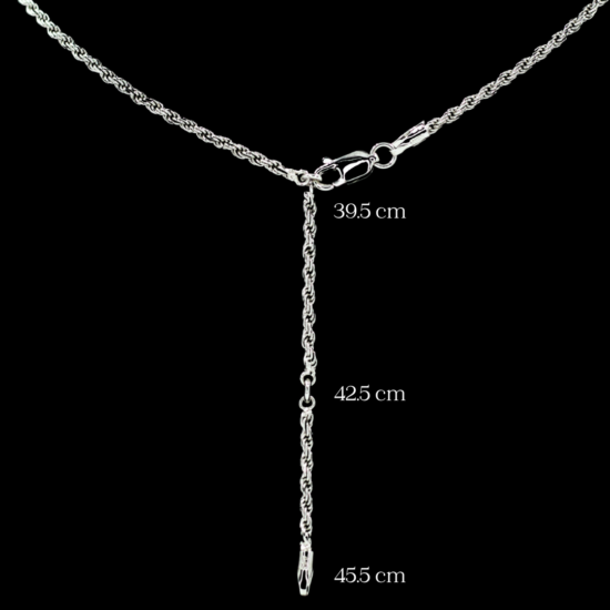 Rope chain showing adjustable length