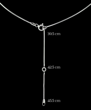 snake chain showing adjustable length