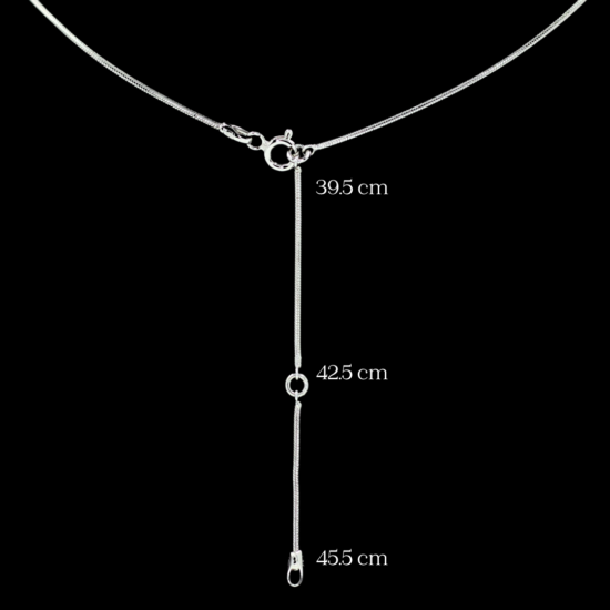 snake chain showing adjustable length