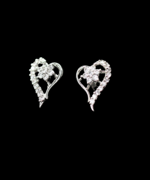 close-up of 925 sterling silver earrings in the black background.