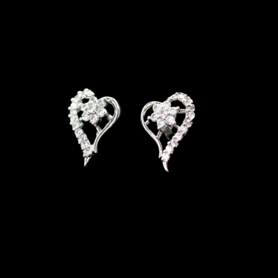 close-up of 925 sterling silver earrings in the black background.