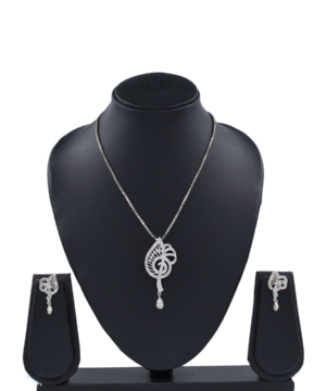 925 sterling silver pendant necklace set on the black neck stand in the white background